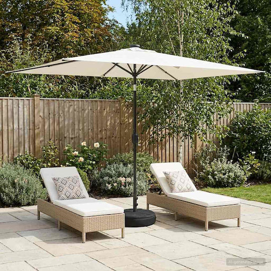 Aluminium Garten- und Terrassen-Sonnenschirm Beige 3x3xHöhe 2,35 m