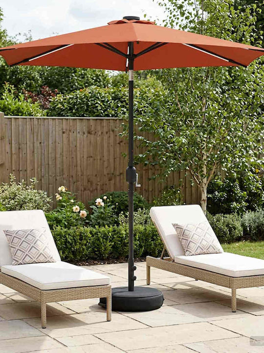Aluminum Garden Parasol Orange 2.3x2.3xHeight 2...