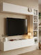 Bibliotecă Living Albă M169xL26xÎ144cm
