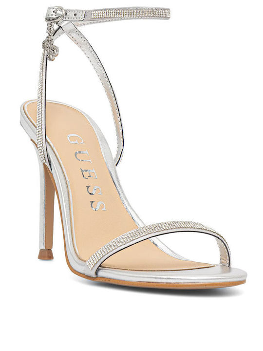 Guess Guess Damen Sandalen mit Strass Silber