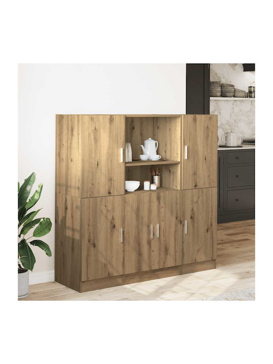Oak Kitchen Tall Cupboard 133x41.5x131.5cm