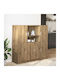 Oak Kitchen Tall Cupboard 133x41.5x131.5cm