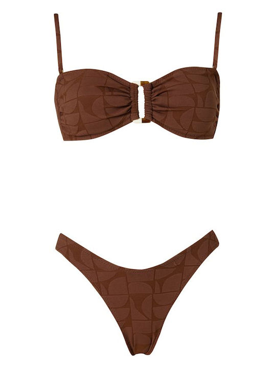 Stefania Frangista Bikini Set Brown