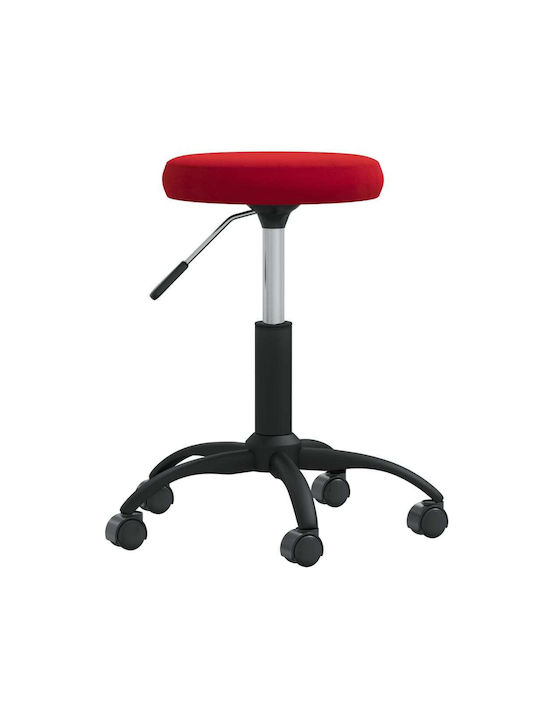 Living Room Stool with Adjustable Height Wine Red