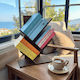 Stewehome Geometric Desktop Wooden Bookshelf Modern Design Brown 30x16x42 Cm