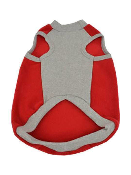 Woofmoda Fleece Κόκκινο-γκρι Μπλούζα 931-1002 5xl:55cm