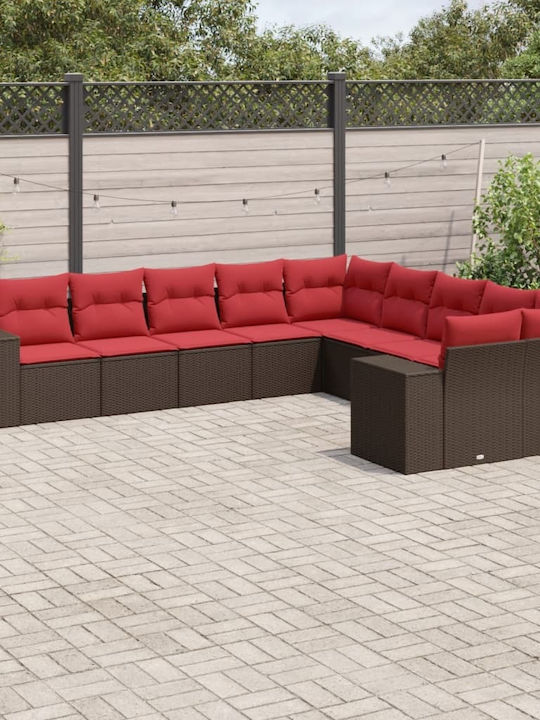 Outdoor Corner Sofa Rattan With Cushions 62x62x69cm