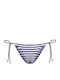 Bikini Slip με Κορδονάκια Navy/white
