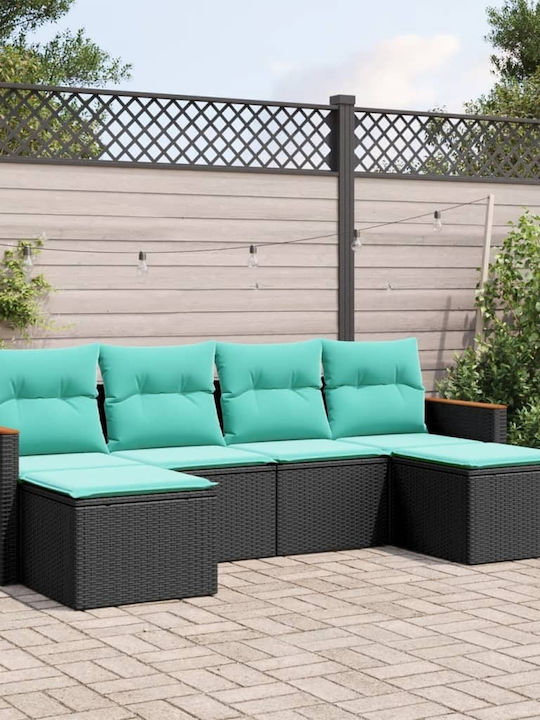 Canapea De Colț De Exterior Din Rattan Cu Perne 55x62x69cm