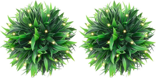 Künstlicher Buxus Strauch mit LED 2Stücke vidaXL