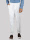 Elastic Trousers in Regular Fit White