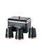 Set of 3 Pieces Coffee Tea Sugar Jars with Lid Brown 22x22x23cm