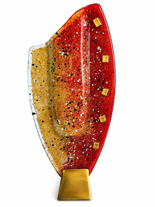 La Belle Maison Dekorative Vase Glas Rote 16x10xH31cm D2050