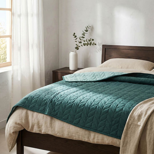 Easy Home Κουβερλί Υπέρδιπλο Πράσινο 230x220cm Easy Home Κουβερλί Υπέρδιπλο Πράσινο 230x220cm