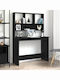 Wooden Desk with Bookcase Black Oak 102x45x148 cm