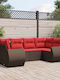 Outdoor Corner Rattan Sofa With Cushions 62x62x69cm