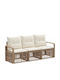 3-Seater Outdoor Rattan Sofa with Cushions 61x62x70 cm