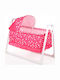 SteweHome Cradle with Mattress and Wheels Pink
