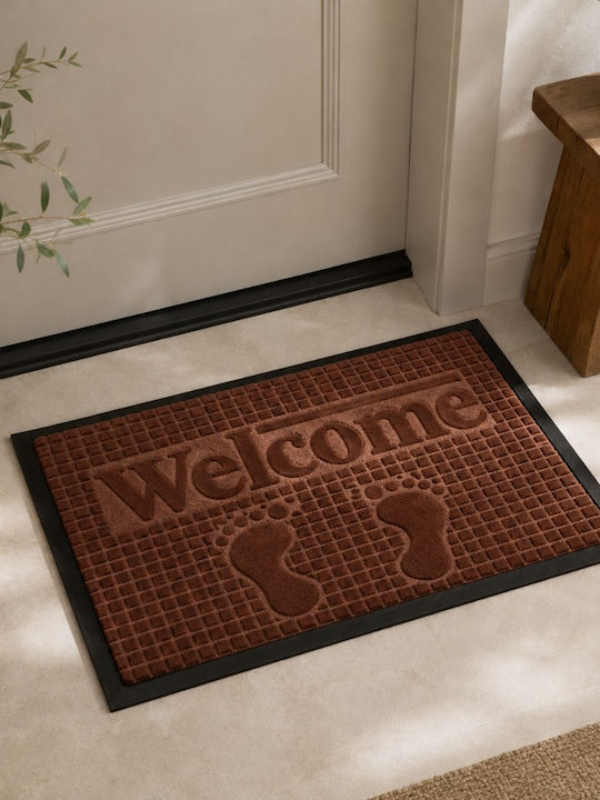 My Home Luxury Doormat Welcome Brown 45x75cm