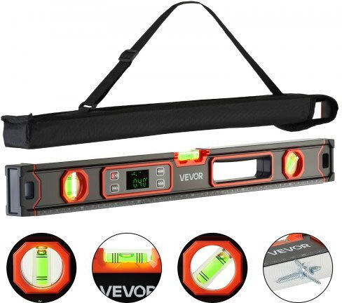 Vevor Nivel De Spirit Din Aluminiu Electronic Magnetic 4cm Set 4 Bucăți