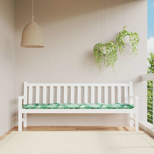 vidaXL Waterproof Garden Bench Cushion Leaves 50x200 cm