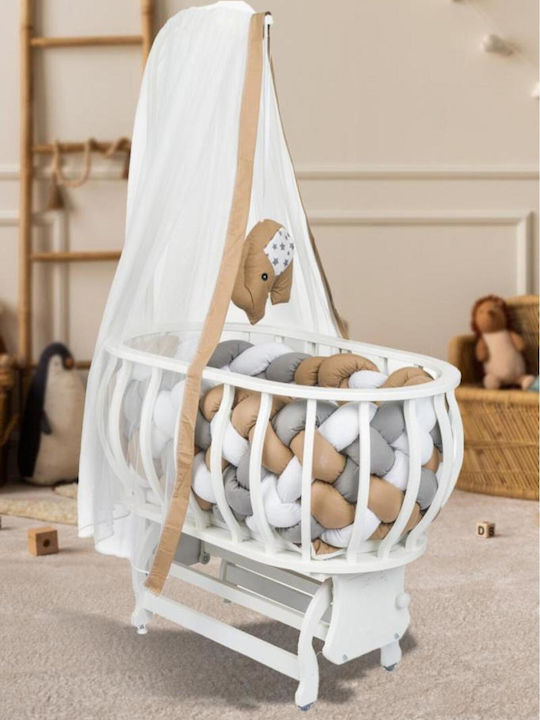 SteweHome Βρεφική Κούνια Καφέ με Στρώμα 58x101cm SteweHome Βρεφική Κούνια Καφέ με Στρώμα 58x101cm