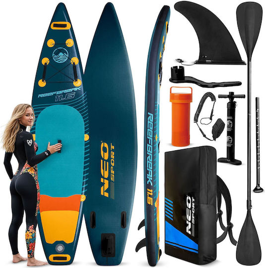 NEO Sport Reefbreak Φουσκωτή Σανίδα SUP με Μήκος 3.5m Μπλε