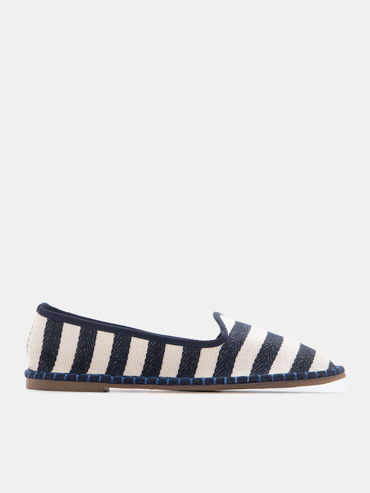 Women's Pointed Toe Ballerina Shoes In Navy Blue Color