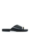 Leather Women's Flat Sandals Black