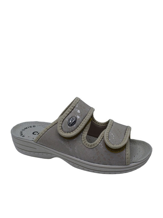 Anatomische Leder Damen Hausschuhe Beige