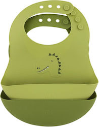 Trixie Mr. Dino Wasserdichte Silikon Baby Lätzchen mit Tasche Mr. Dino 2 Stück