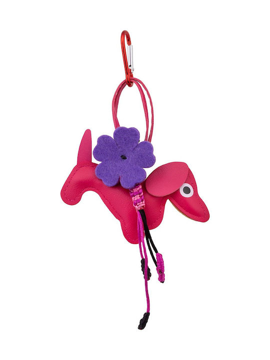 Keychain Bag Charm Large Leather Dog Dosen Red