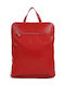 Leather Women's Red Backpack