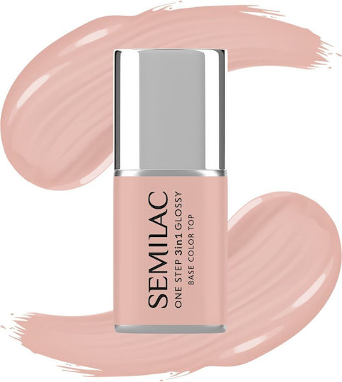 Semilac One Step Glossy Полутрайен Лак За Нокти S450 Light Peach 7ml