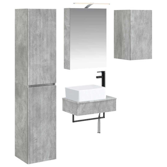 vidaXL Bathroom Vanity Unit Without Sink With Mirror With Light Gray