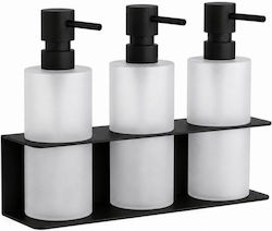 Επιτοίχια Dispenser 3 X 500ml Matt Black Pam & Co W25 X D8.5 X H25 Cm 78-403