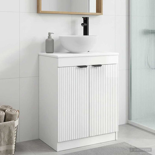 vidaXL Bancă Fără Lavoar cu Oglindă M54xA35xÎ83cm Alb
