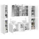 vidaXL Vanity Unit Without Sink With Mirror With Light White
