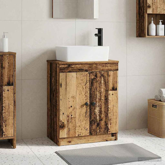 vidaXL Panglică Fără Lavoar cu Oglindă M54xA35xÎ83cm Lemn Învechit