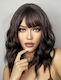 Hair Duty Wig with Synthetic Hair in Dark Chestnut Color 45cm