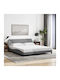 King Size Upholstered Fabric Bed Light Gray with Slats for Mattress 180x200cm