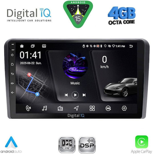 Digital IQ Car Audio System for Audi A3 2003-2012 (Bluetooth/USB/WiFi/GPS/Apple CarPlay/Android Auto) with 9" Touch Screen