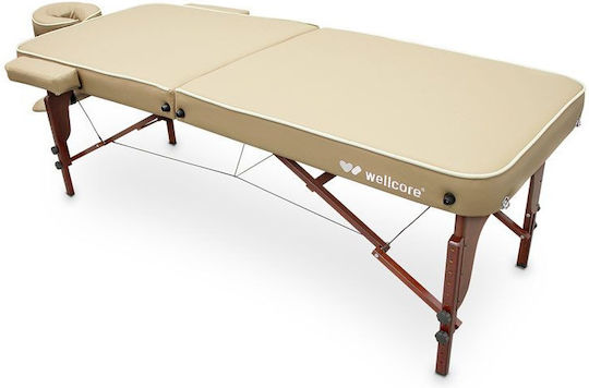 iCosmetics Pat Portabil De Fizioterapie Bej Din Lemn 185x70cm