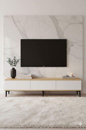 Black TV Stand L180xD30xH41cm