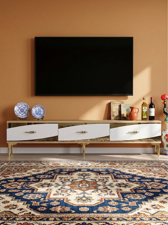 Έπιπλο Τηλεόρασης Χρυσό Μ180xΠ30xΥ41cm