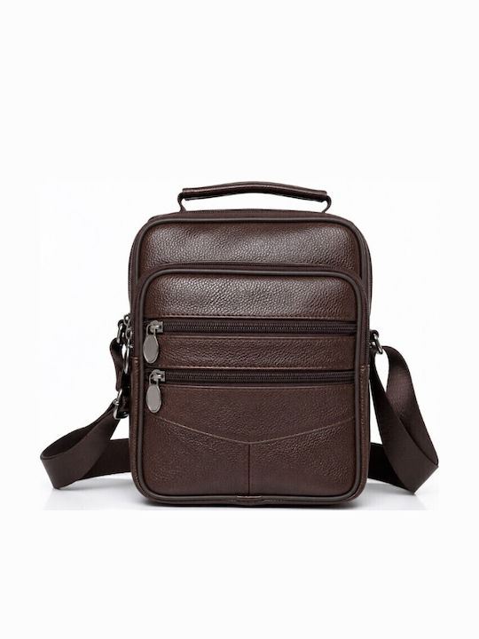 Leather Men's Shoulder / Crossbody Bag Brown