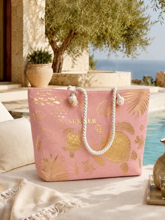 My Home Luxury Τσάντα Θαλάσσης Χρυσή
