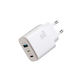 Joyroom Зарядно Устройство Без Кабел GaN с USB-A Изходен Порт и 2 USB-C Изходни Порта и USB-C Кабел 30W Бял (JR-TG6)