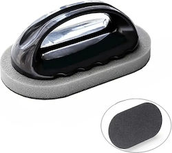 Burete Magic Abrasiv De Bucătărie Cu Mâner Din Plastic 14 X 5 Cm Negru