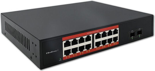 Qoltec 52364 Unmanaged L2 Switch με 16 Θύρες Gigabit (1Gbps) Ethernet και 2 SFP Θύρες